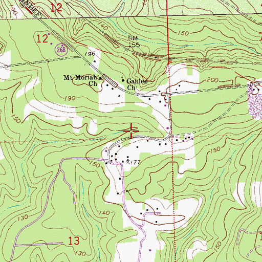 Topographic Map of Galilee Church, FL
