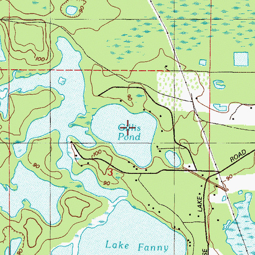 Topographic Map of Gillis Pond, FL