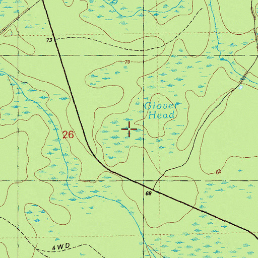 Topographic Map of Glover Head, FL