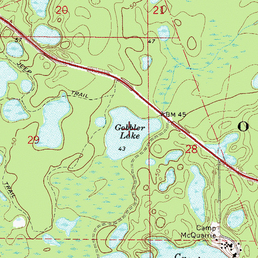 Topographic Map of Gobbler Lake, FL