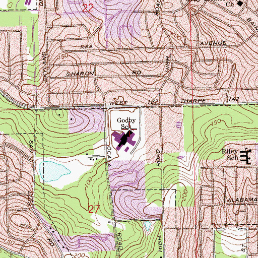 Topographic Map of Amos P Godby High School, FL