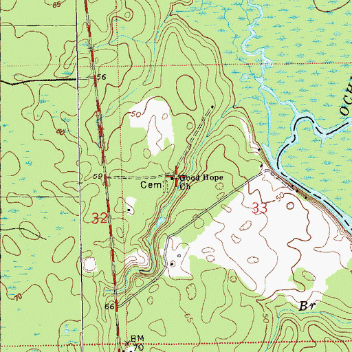 Topographic Map of Good Hope Church, FL