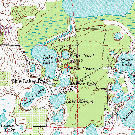 Topographic Map of Lake Grace, FL