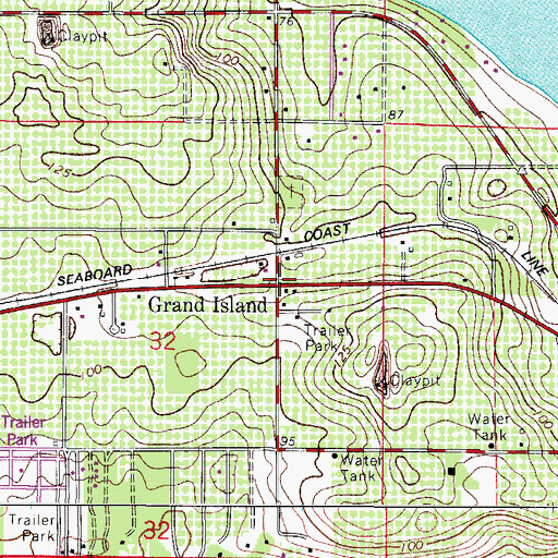 Topographic Map of Grand Island, FL
