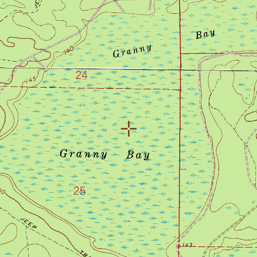 Topographic Map of Granny Bay, FL