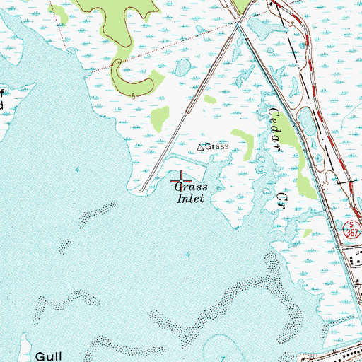 Topographic Map of Grass Inlet, FL