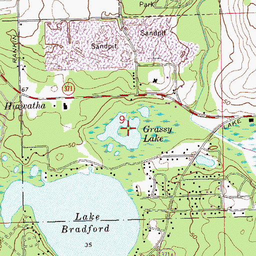 Topographic Map of Grassy Lake, FL