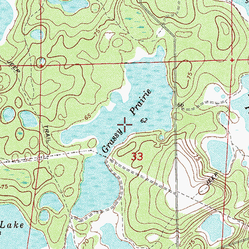 Topographic Map of Grassy Prairie, FL
