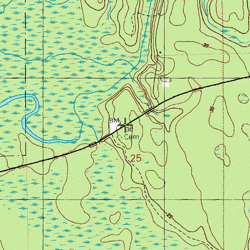 Topographic Map of Graveyard Pole Lookout, FL