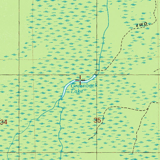Topographic Map of Greenback Lake, FL