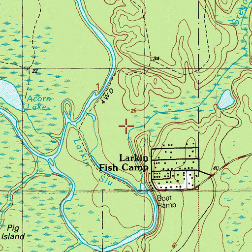 Topographic Map of Gregory Mill Creek, FL