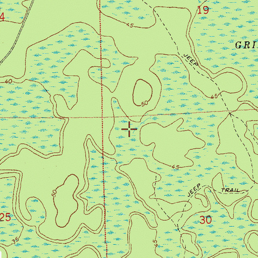 Topographic Map of Grimes Bay, FL