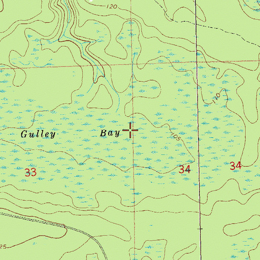 Topographic Map of Gulley Bay, FL