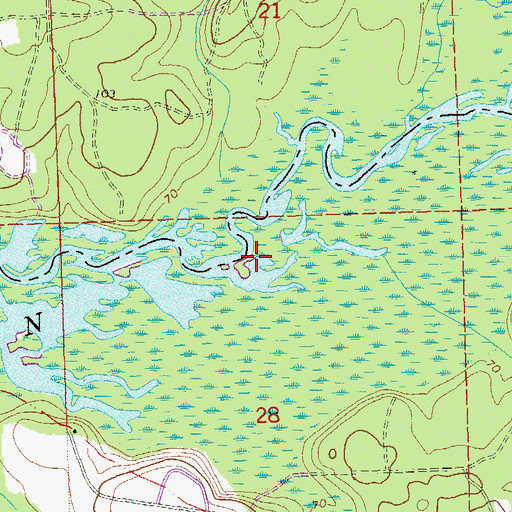 Topographic Map of Gulley Branch, FL