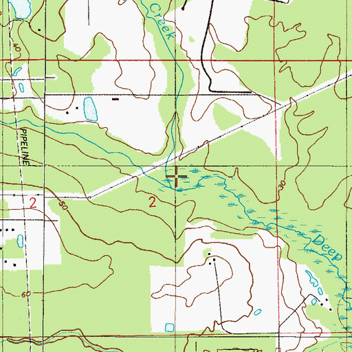 Topographic Map of Gum Creek, FL