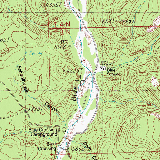 Topographic Map of Johnson Canyon, AZ