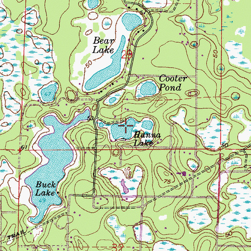Topographic Map of Hanna Lake, FL