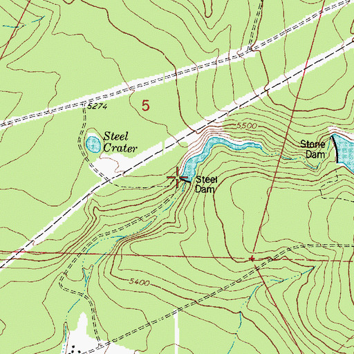 Topographic Map of Johnson Canyon, AZ