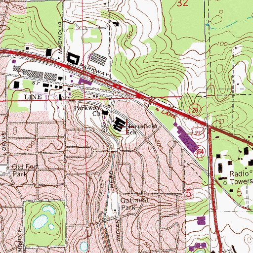 Topographic Map of Frank Hartsfield Elementary School, FL