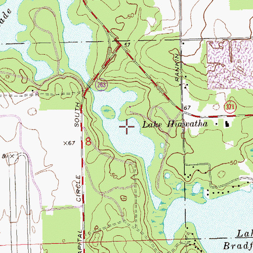 Topographic Map of Lake Hiawatha, FL