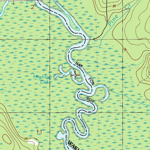 Topographic Map of Highlog Lake, FL