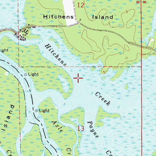 Topographic Map of Hitchens Creek, FL