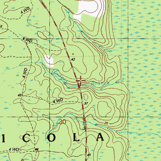 Topographic Map of Hodges Branch, FL