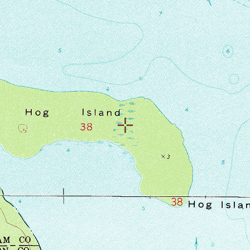 Topographic Map of Hog Island, FL