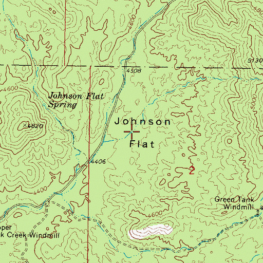 Topographic Map of Johnson Flat, AZ