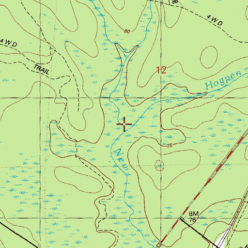Topographic Map of Hogpen Creek, FL