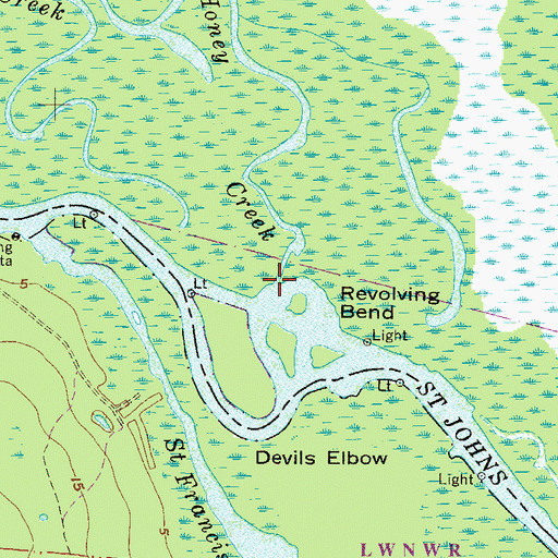 Topographic Map of Honey Creek, FL