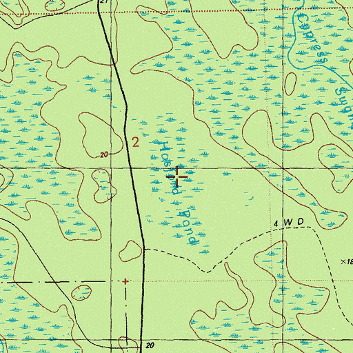 Topographic Map of Hosford Pond, FL
