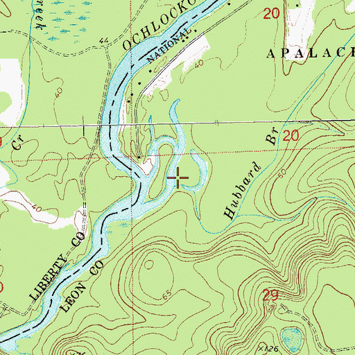 Topographic Map of Hubbard Branch, FL