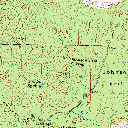 Topographic Map of Johnson Flat Spring, AZ