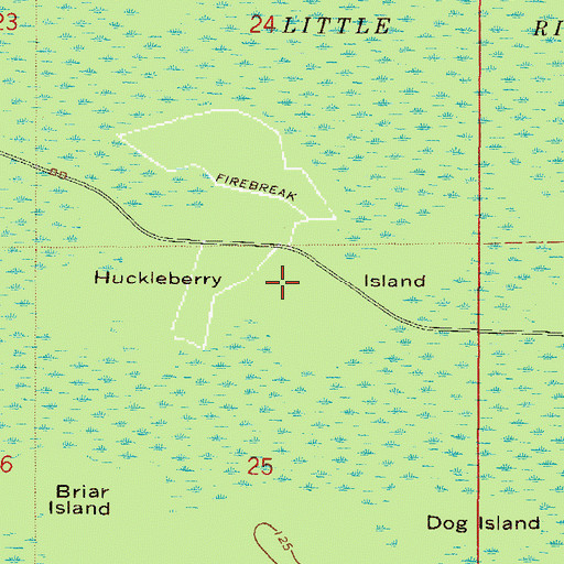 Topographic Map of Huckleberry Island, FL