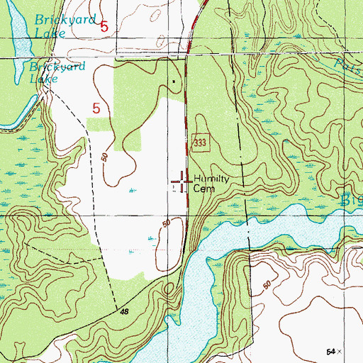 Topographic Map of Humility Church, FL