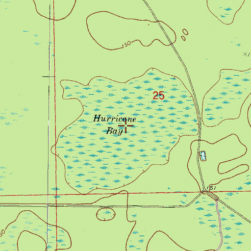Topographic Map of Hurricane Bay, FL