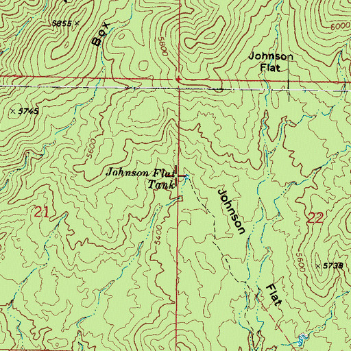 Topographic Map of Johnson Flat Tank, AZ