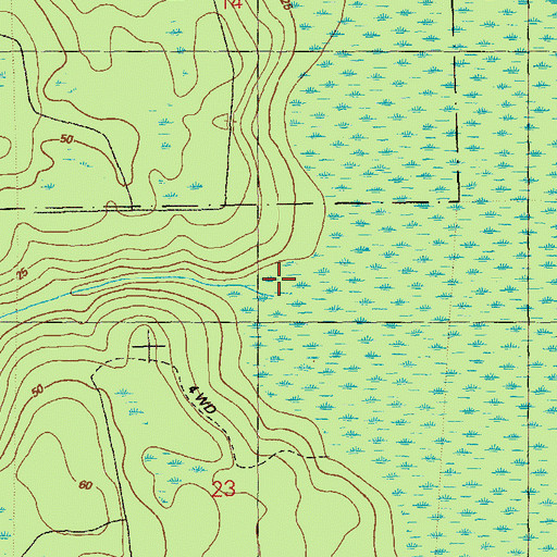 Topographic Map of Indian Creek, FL