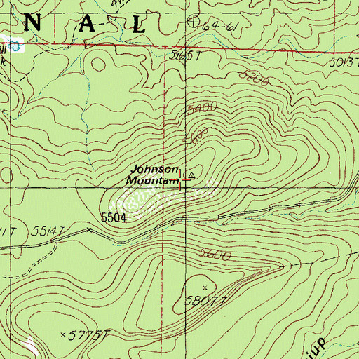 Topographic Map of Johnson Mountain, AZ