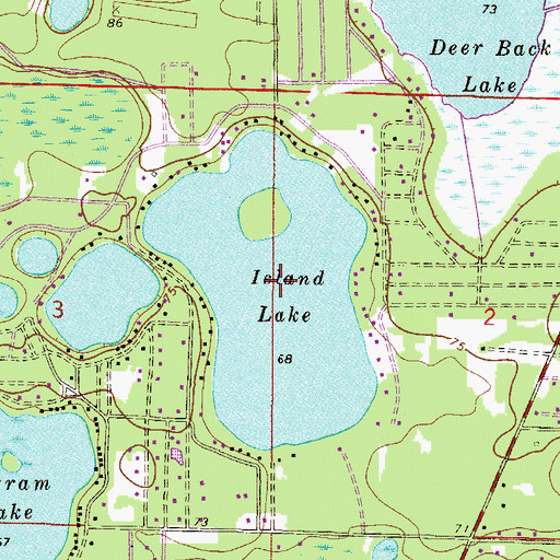Topographic Map of Island Lake, FL