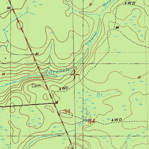 Topographic Map of Joel Branch, FL
