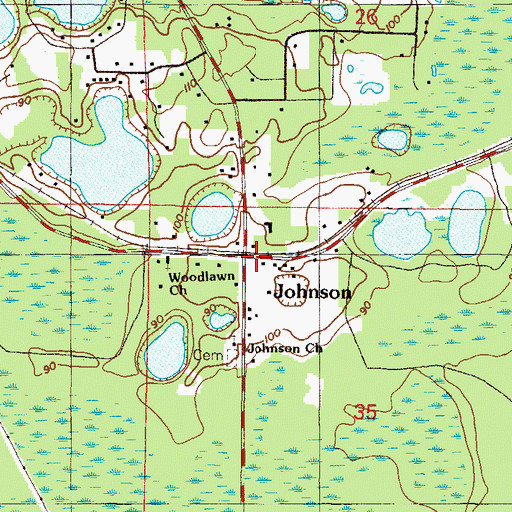 Topographic Map of Johnson, FL