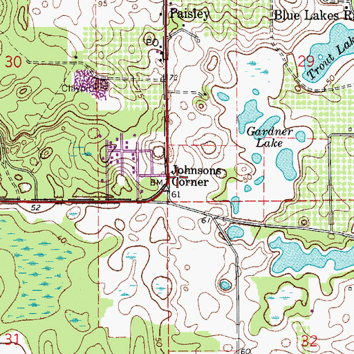 Topographic Map of Johnsons Corner, FL
