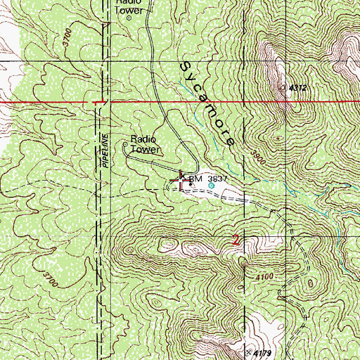 Topographic Map of Johnson Ranch, AZ