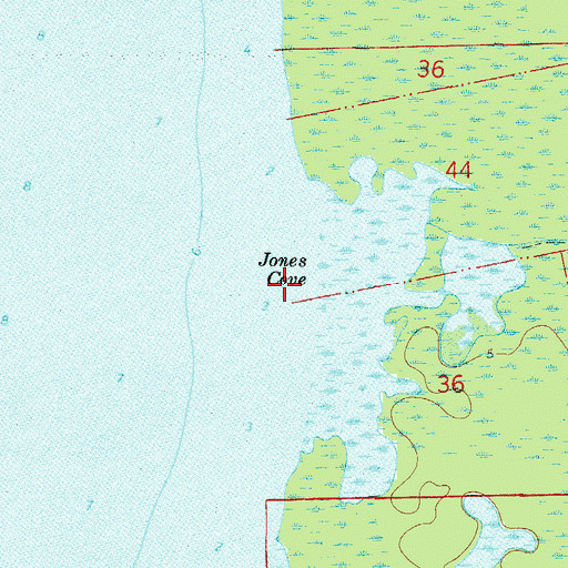 Topographic Map of Jones Cove, FL