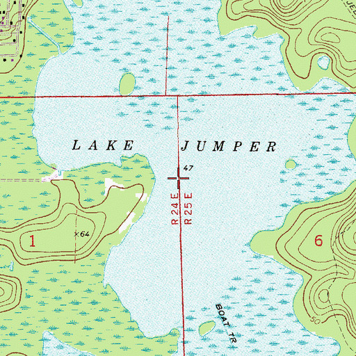 Topographic Map of Lake Jumper, FL