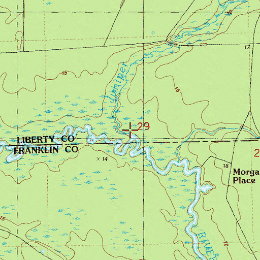 Topographic Map of Juniper Creek, FL