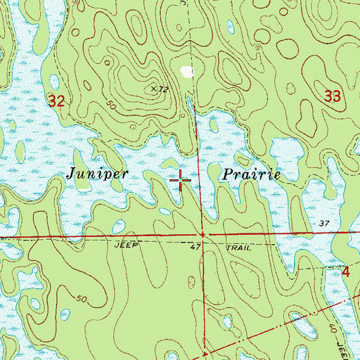 Topographic Map of Juniper Prairie, FL
