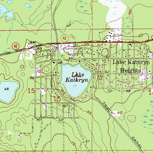 Topographic Map of Lake Kathryn, FL